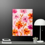 Pink and Orange Flower  canvas