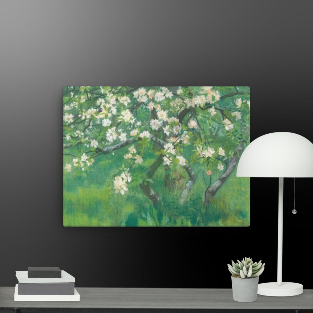 White flower scene canvas - Image 2