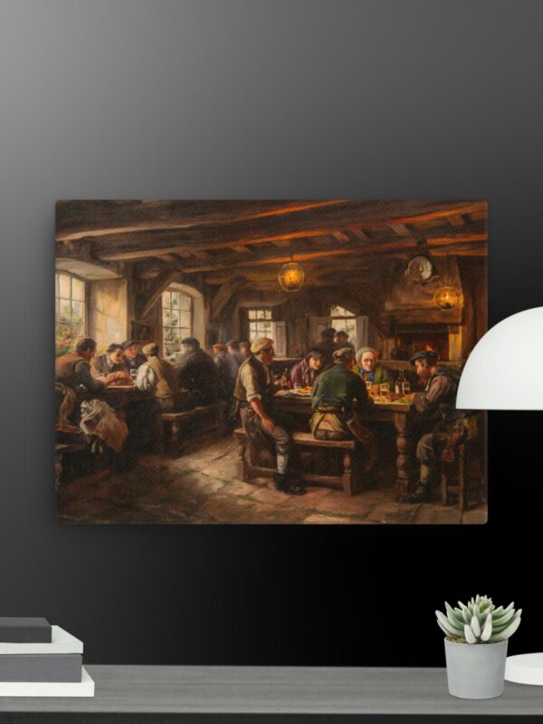 AI Pub Scene canvas - 12×16