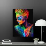 Woman with colour canvas