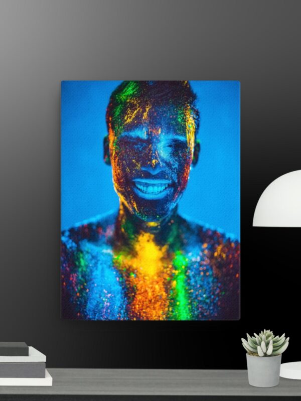 Illuminated smiling man canvas - 12×16