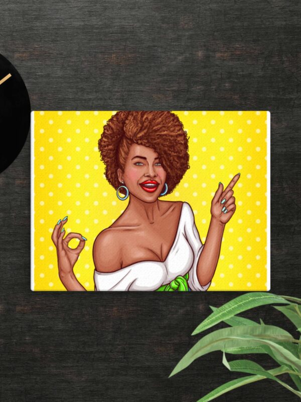 Bright Afro woman scene canvas - 12×16