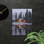 Wintery cottage scene canvas