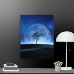 Blue moon scene canvas