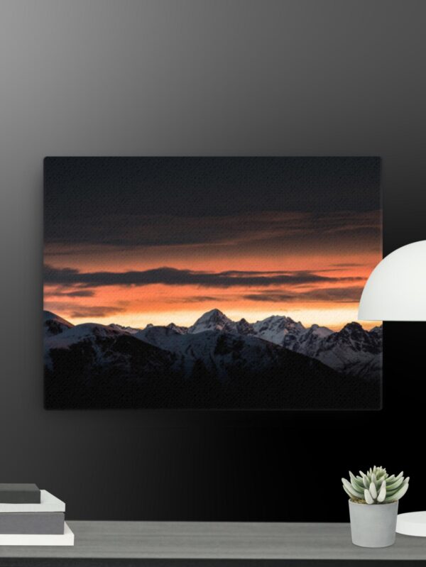 Dark mountain scene canvas - 12×16