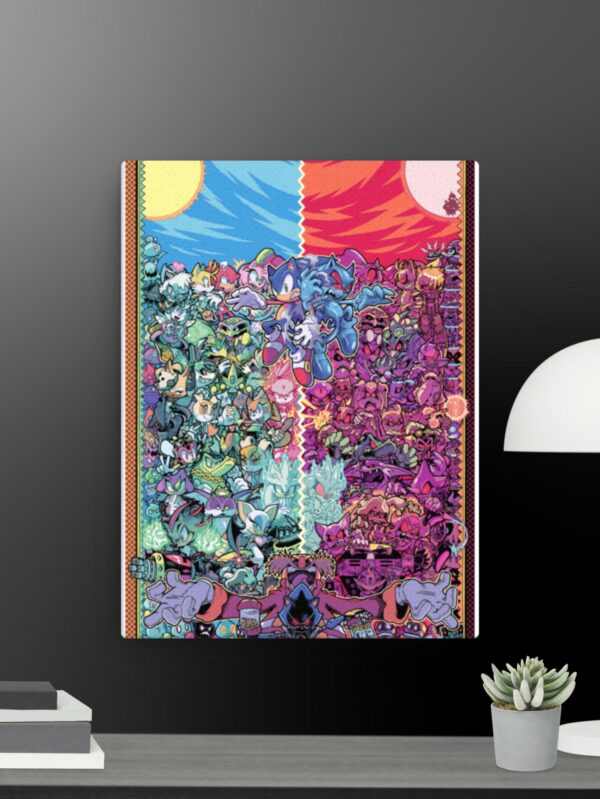 Sonic multicoloured canvas - 12×16