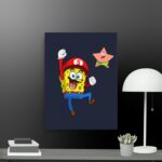 Spongebob mario canvas