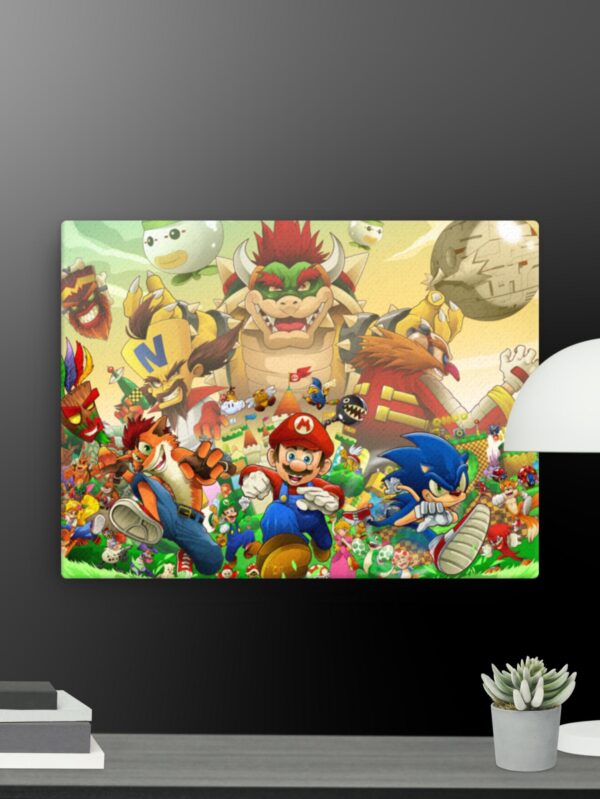 Super mario and friends scene canvas - 12×16