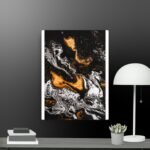 Orange black scene canvas
