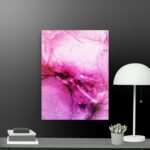Pink glittery effect canvas