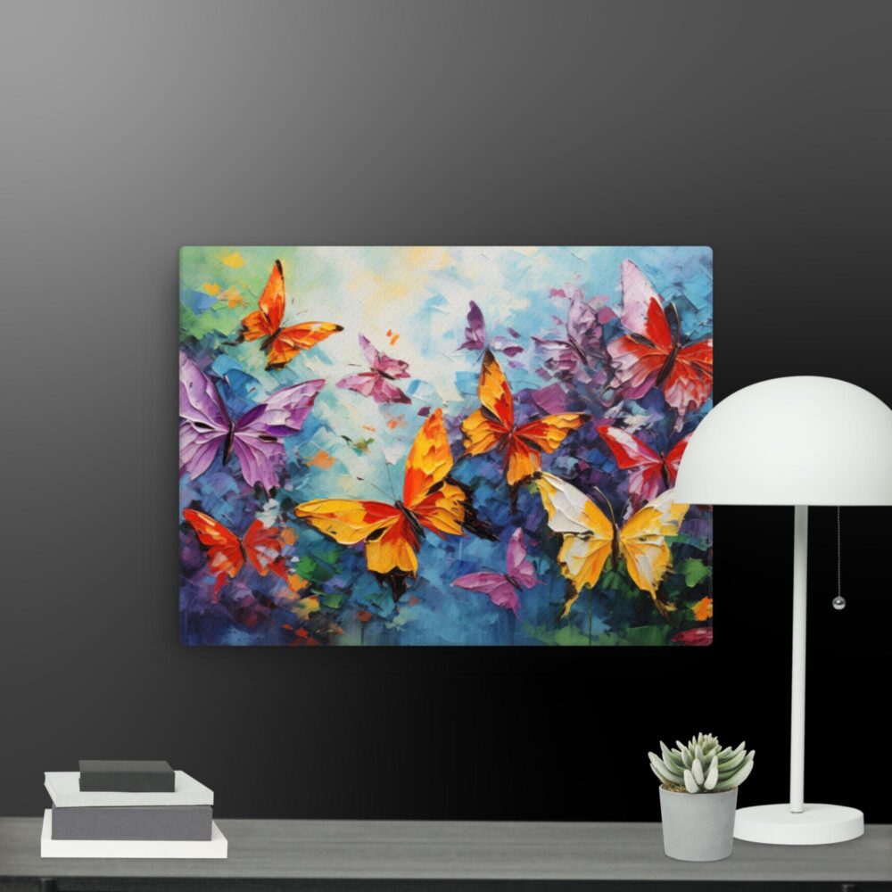 Bright colourful butterflies scene canvas - Image 2
