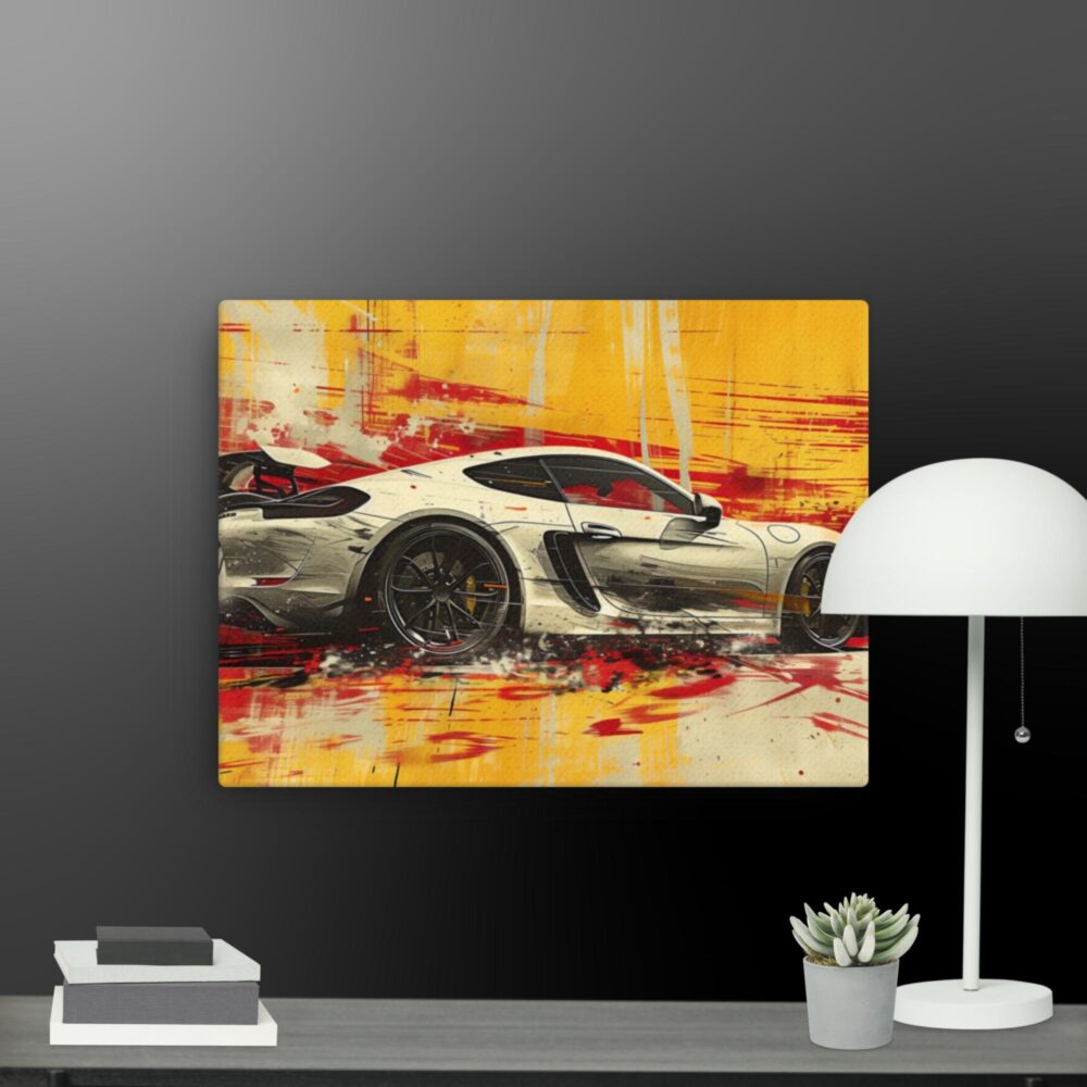 White sports car canvas - Image 2