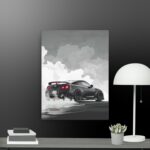 Black car scene canvas
