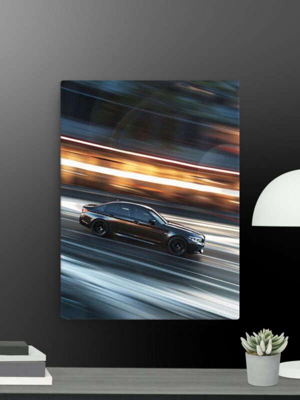 Speeding car collection scene canvas - 12×16