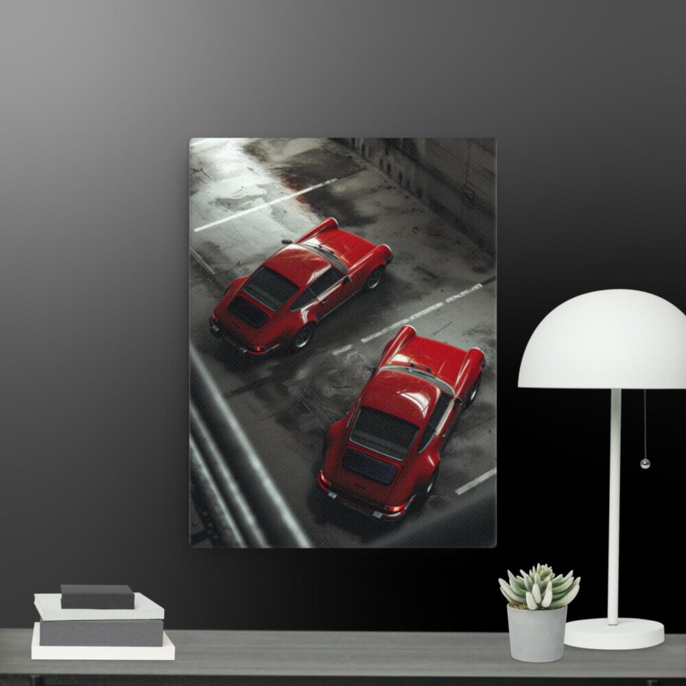 Double red car canvas