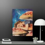 Woman lieing on the toadstools canvas