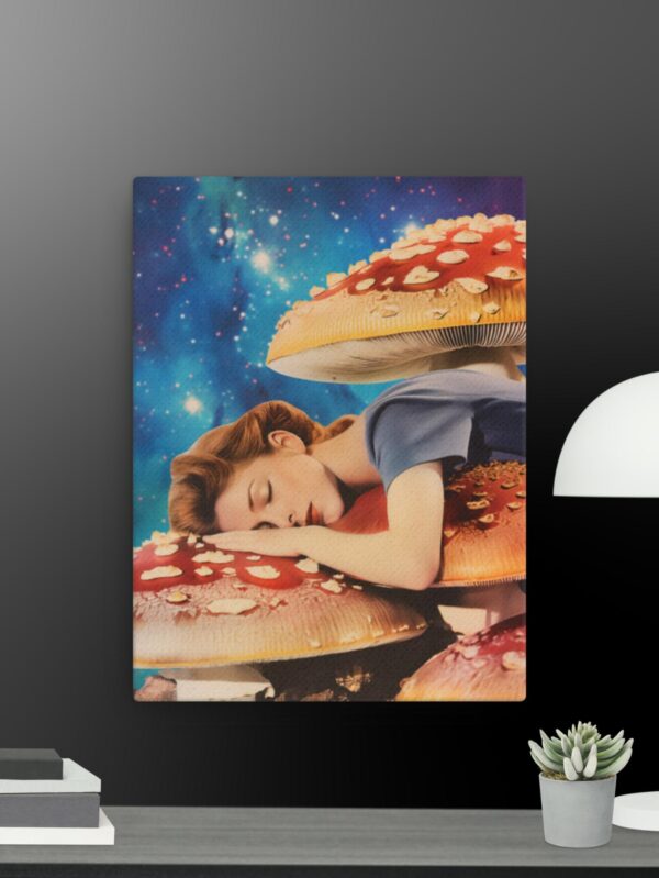 Woman lieing on the toadstools canvas - 12×16
