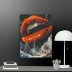 Lips in space canvas