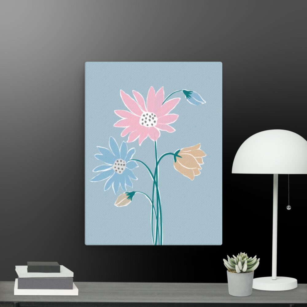 Contemporary flower canvas - Image 2