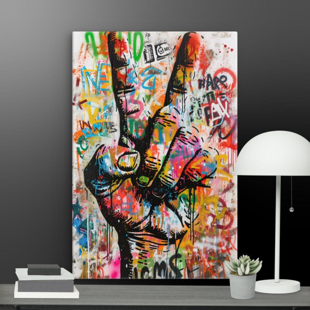 Peace Out Pop Art Canvas - Image 6