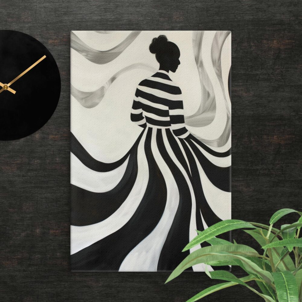 The Black and White Lady canvas - Image 7
