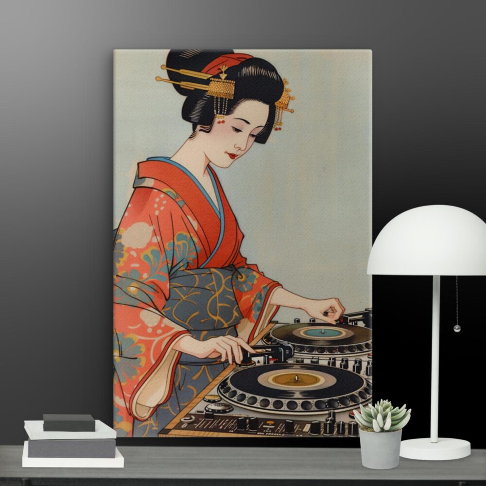 Japanese Lady on the decks canvas - Image 5