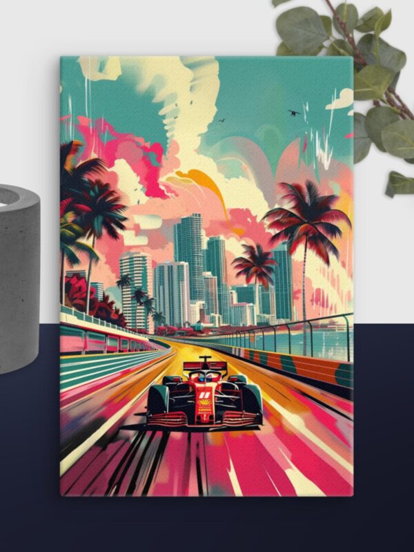 Colourful Racing Car canvas - 12×18