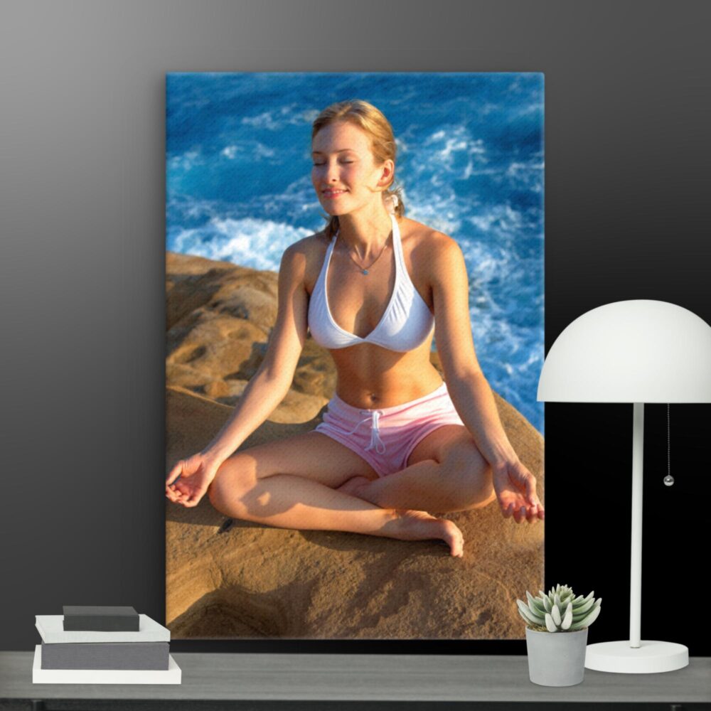 Yoga by the sea canvas - Image 6