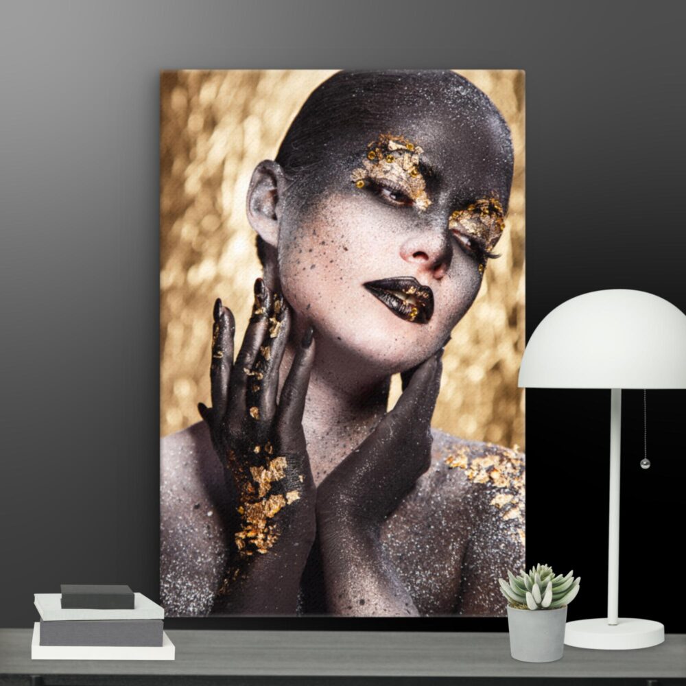 Black Gold Glitter Effect canvas - Image 6