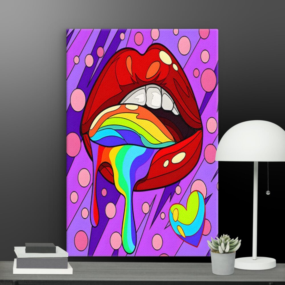 Rainbow lips canvas - Image 5