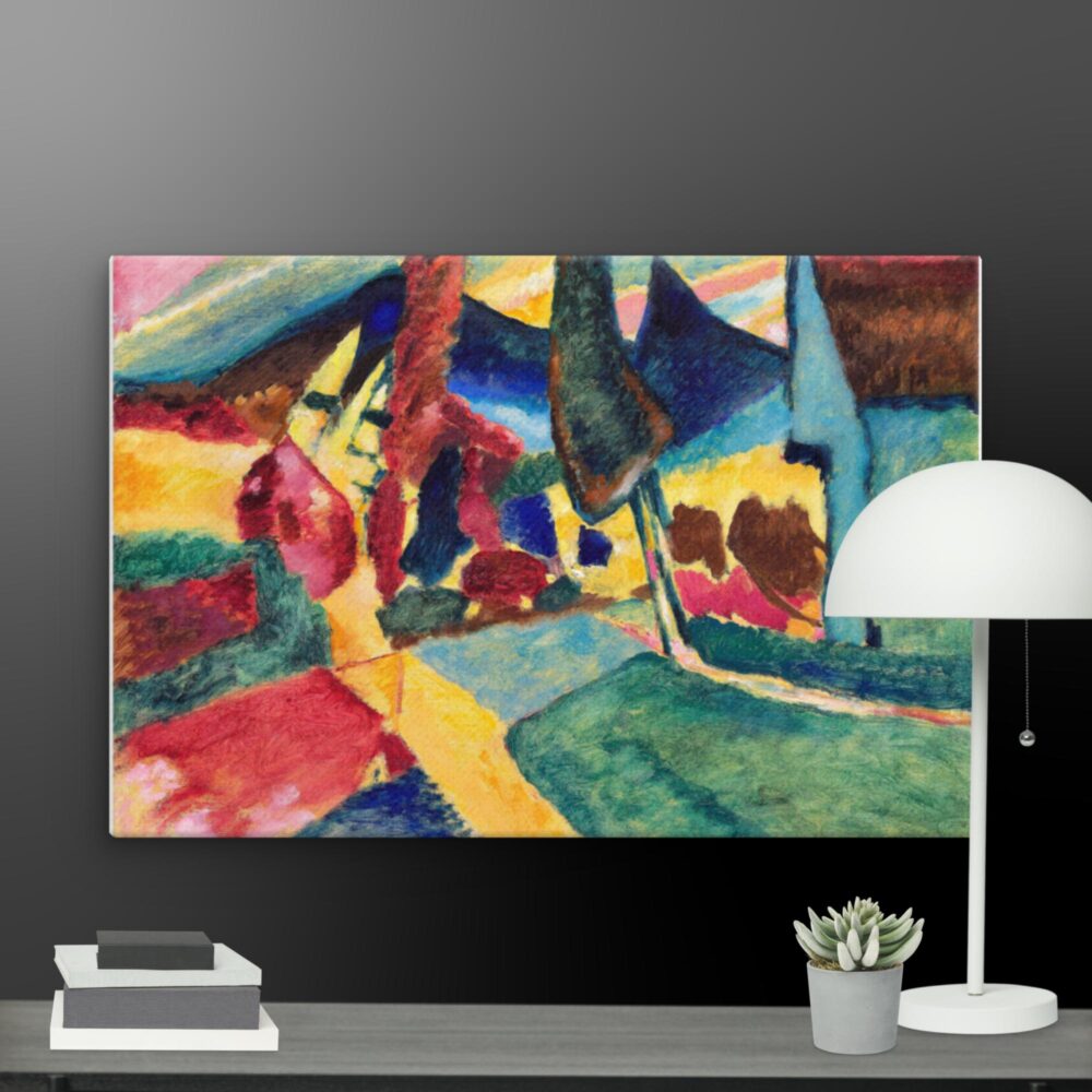 Landscape with two poplars canvas - Image 9