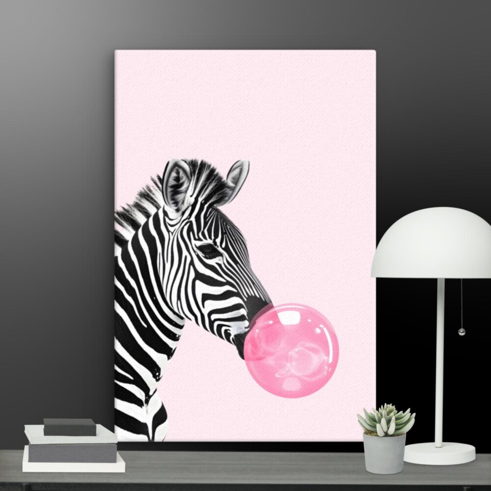 Zebra with bubblegum canvas - Image 7