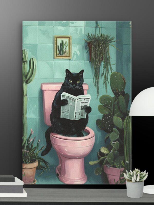 Black cat canvas - 12×18