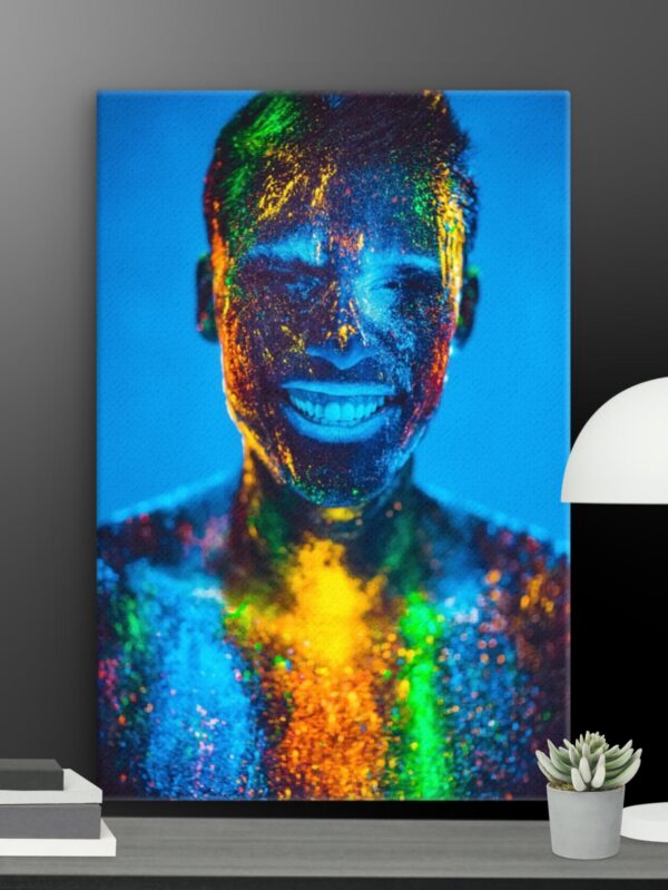 Illuminated smiling man canvas - 12×18