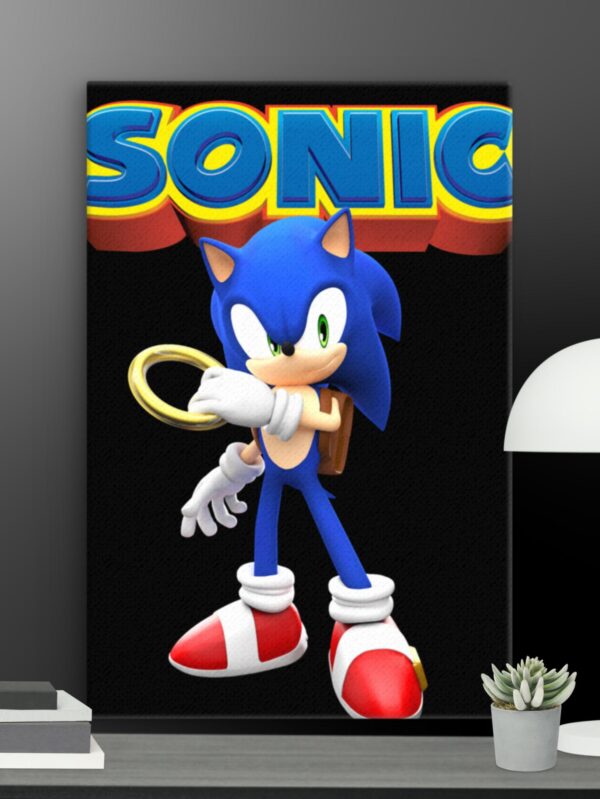 Sonic with gold ring canvas - 12×18