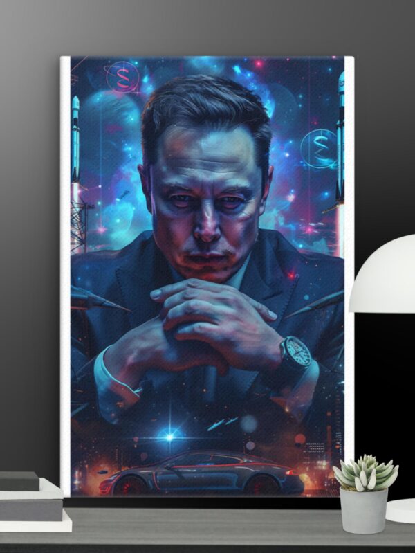 Elon and Musk canvas - 12×18