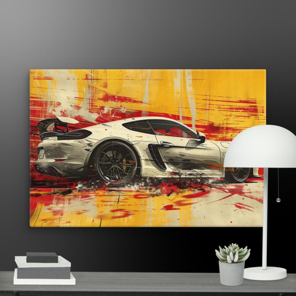 White sports car canvas - Image 9