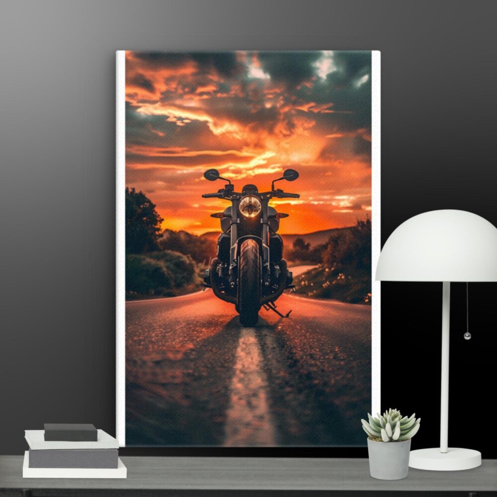 Motorbike scene canvas - Image 2