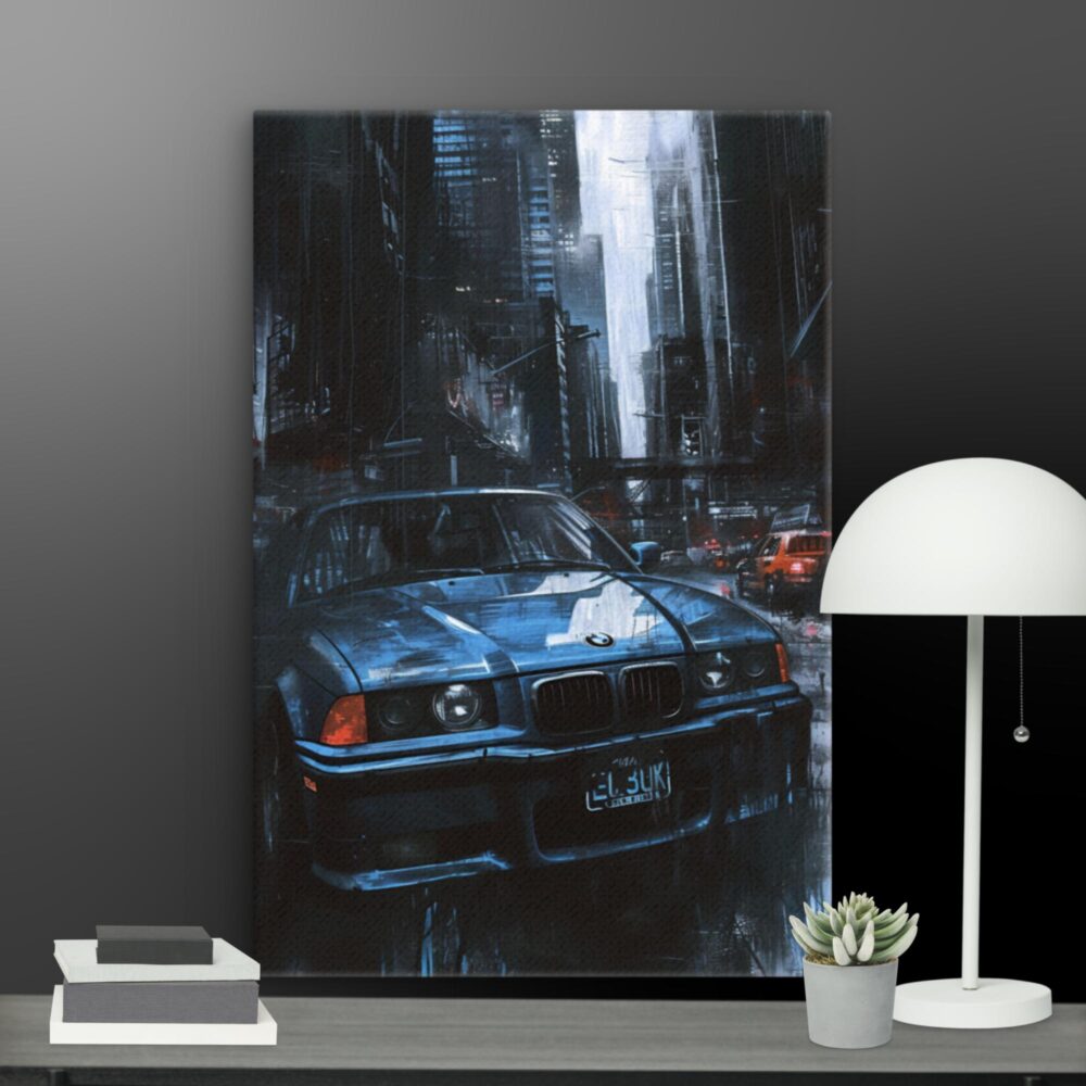 Blue BMW Scene canvas - Image 6