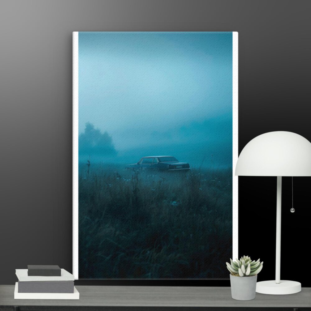 Abandoned car scene canvas - Image 2