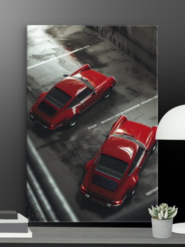 Double red car canvas - 12×18