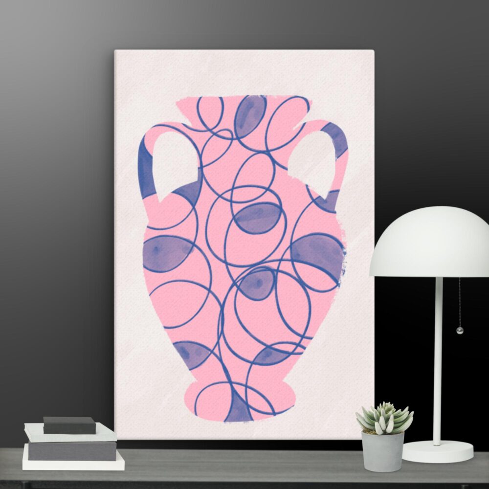 Contemporary pink vase canvas - Image 9