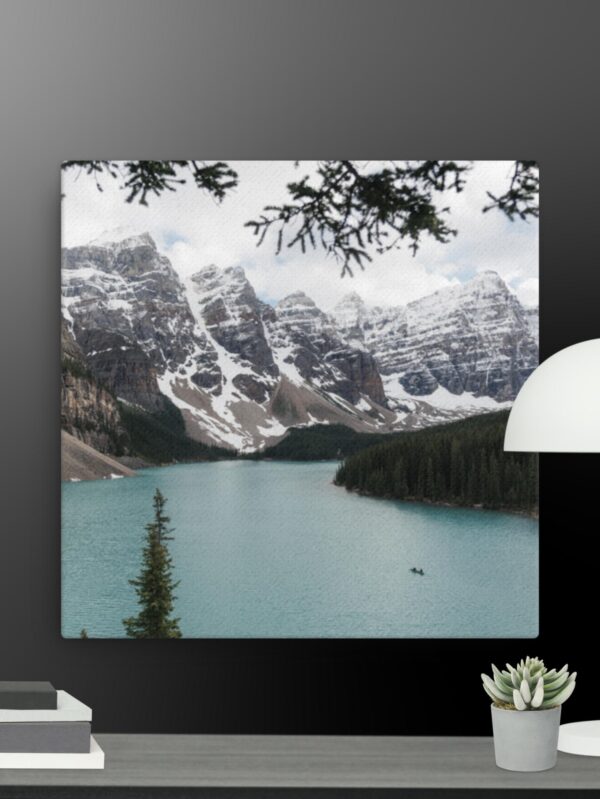 Snowy Mountain Scene canvas - 16×16