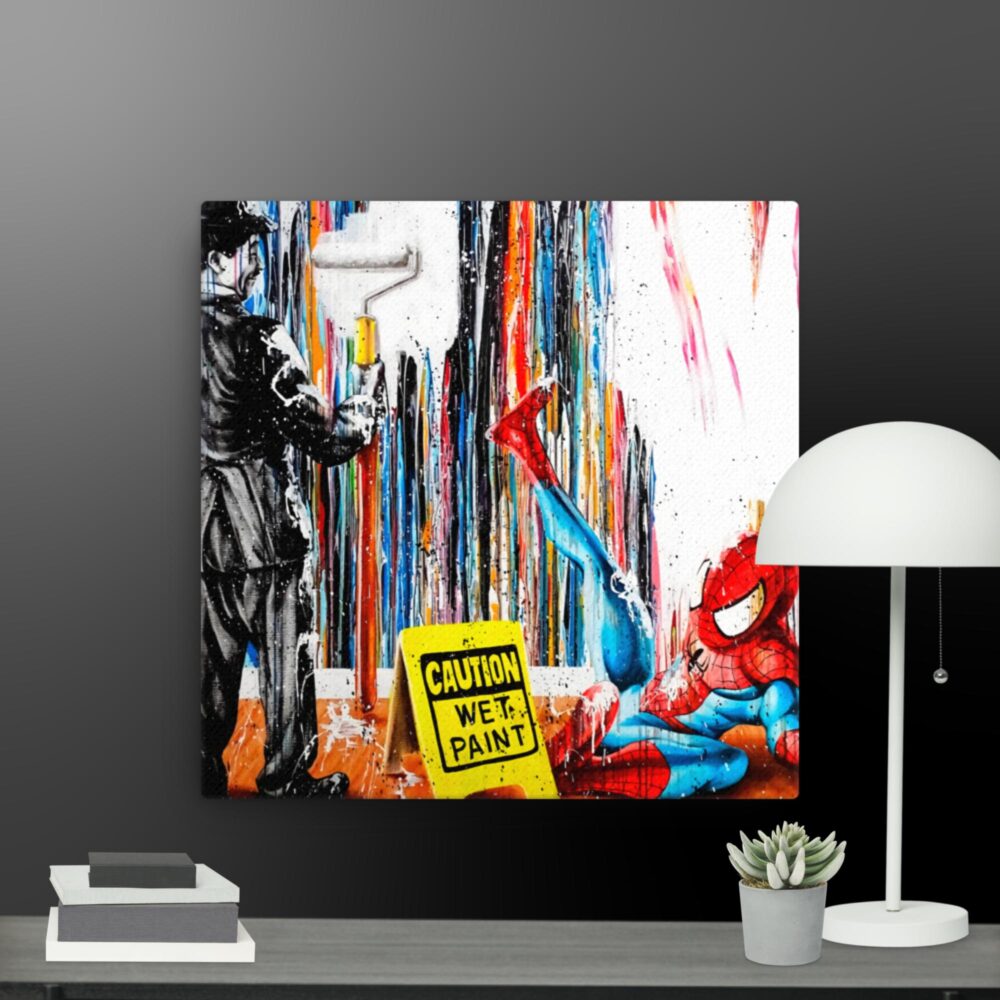 Spiderman and Chaplin canvas - Image 3