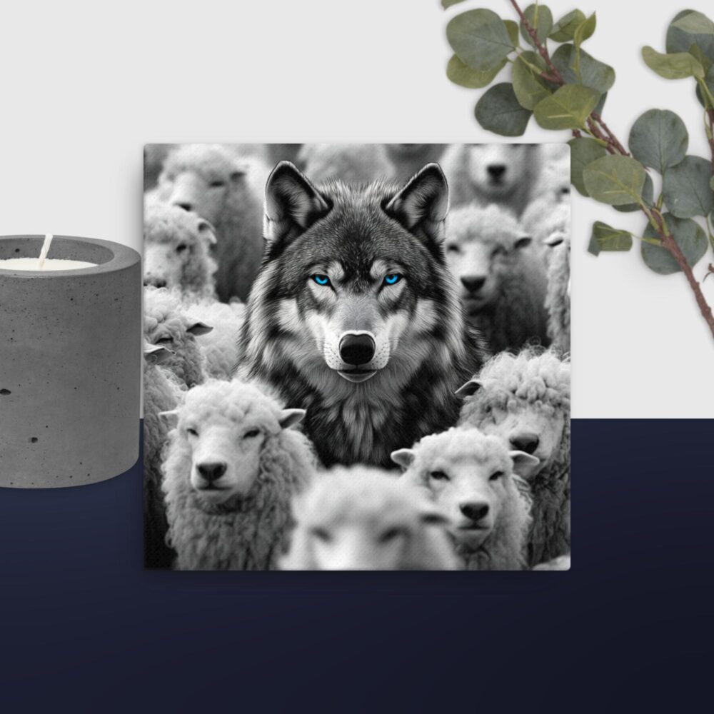 Wolf with sheep canvas - Image 3