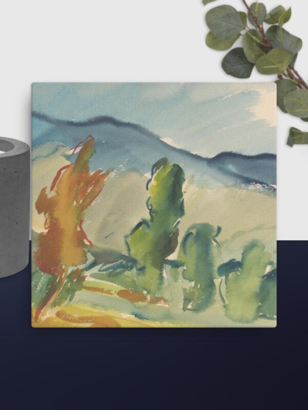 Below the mountains canvas - 16×16