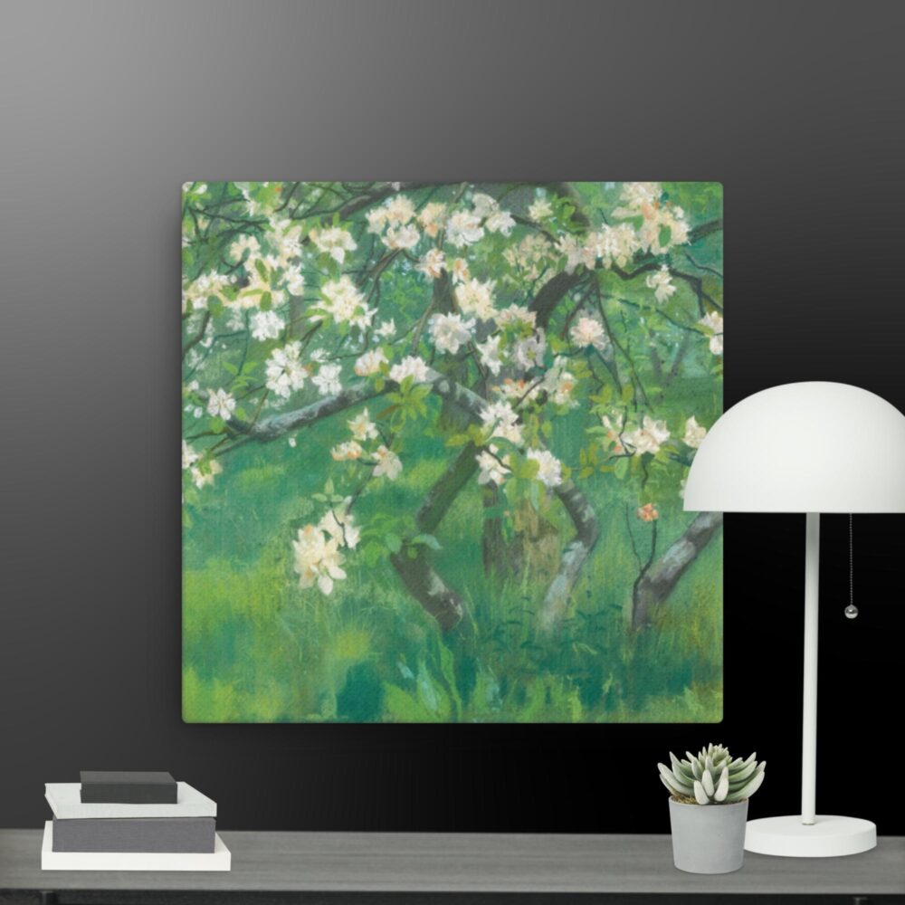 White flower scene canvas - Image 3