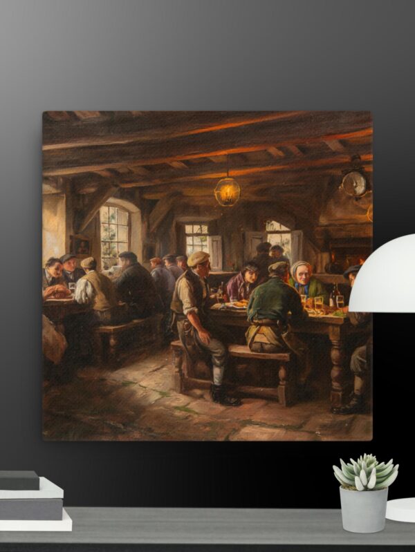 AI Pub Scene canvas - 16×16