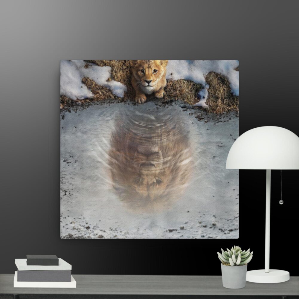 Lion reflection canvas - Image 3