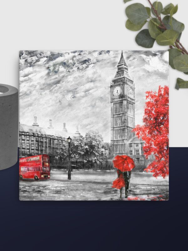 Red wet scene canvas - 16×16